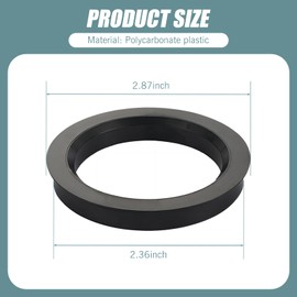 gunroil 4 Pack Car Tire Hub Center Ring, Anti-Stretch Shockproof Design, 2.36In Waterproof Durable Vehicle Hub Reduction Ring, Wheel Hub Seal Ring Replacement, Compatible with Some Sedan (Black)