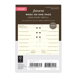 Filofax Pocket week per page 4 language cotton cream 2026 diary 26-68239