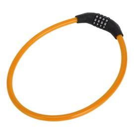 Hihaha Bicycle Lock/Security Cable Lock for Mountain Bike Road Bike/Resettable 4 Digit Combination Chain Bike Lock Steel Copper 64cm / 1 Pc Orange
