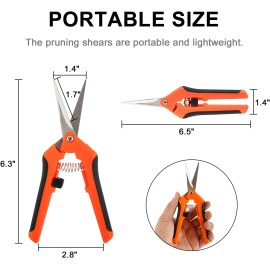 YaeCCC 12 Pack 6.5" Pruning Shears Cutter Gardening Plant Scissor Branch Garden Pruner