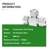 TAISHER 2 PCS 304 Stainless Steel Compression Tube Pipe Fitting