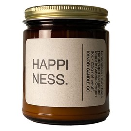 Kanobi Candle Co. Scented Soy Candle: 100% All Natural Soy Wax, Phthalate-Free Premium Fragrance, Lead-Free and Zinc-Free Cotton Wick, Long-Lasting, Clean Burn. (Happiness)