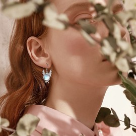 Dragon Earrings Gifts for Women 925 Sterling Silver Vintage Oxidized Dragon Moonstone Dangle Earrings Jewelry Christmas Gifts for Women