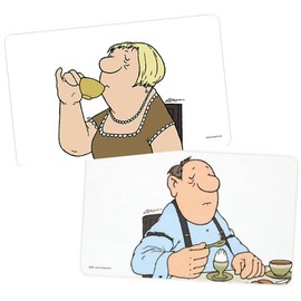 Vier Treff Loriot Breakfast Board Set 'Man' and 'Woman' 23 x 14 cm Set of 2