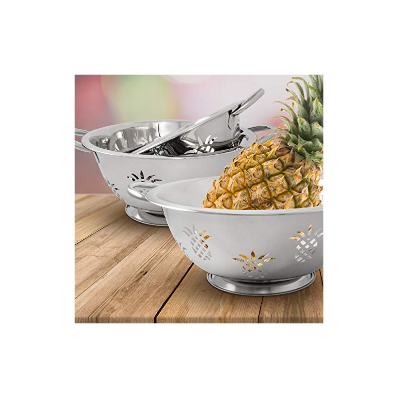 ExcelSteel 730 Stainless Steel Pineapple Colanders, Set of 3