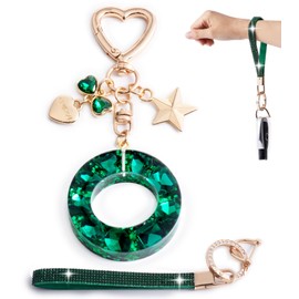 Initial Keychains Letter Key Chain Bling Backpack Charms for Girls Sage Green Gifts, Keychain Wristlet Strap