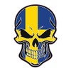 Swedish Flag Skull Vinyl Decal - Sweden Bumper Sticker -