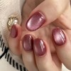 THCEVRLA Nail Tip - Red Oval Handmade Nail Tips, Shorts,