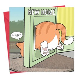 Twizler New Home Card Funny Cat Flap - Funny New House Card