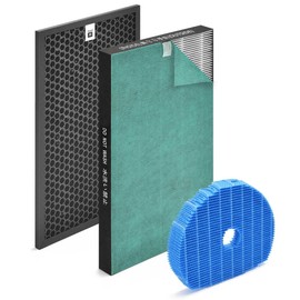 AMOYFILTER 1 Set KC860U Filter Compatible with Sharp KC860U Filter Replacement Air Pur-ifier Model KC-860U, H13 Ture HEPA for Home Clean, Acti-vated Car-bon for Smoke, Odors