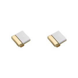 KOVNISE 2 PCS Cabinet Pulls Zinc Alloy Plating Process Simple Modern Style Light Luxury Drawer Pulls for Cabinet Golden White Cabinet Door Knob for Cabinet, Drawers and Wardrobe Doors Drawer (0mm)