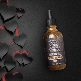 Viking Revolution Viking Revolution Spiced Vanilla Beard Oil for Men - Natural Mens Beard Oil with Argan and Jojoba Oil - Beard Softener, Strengthens and Moisturizes