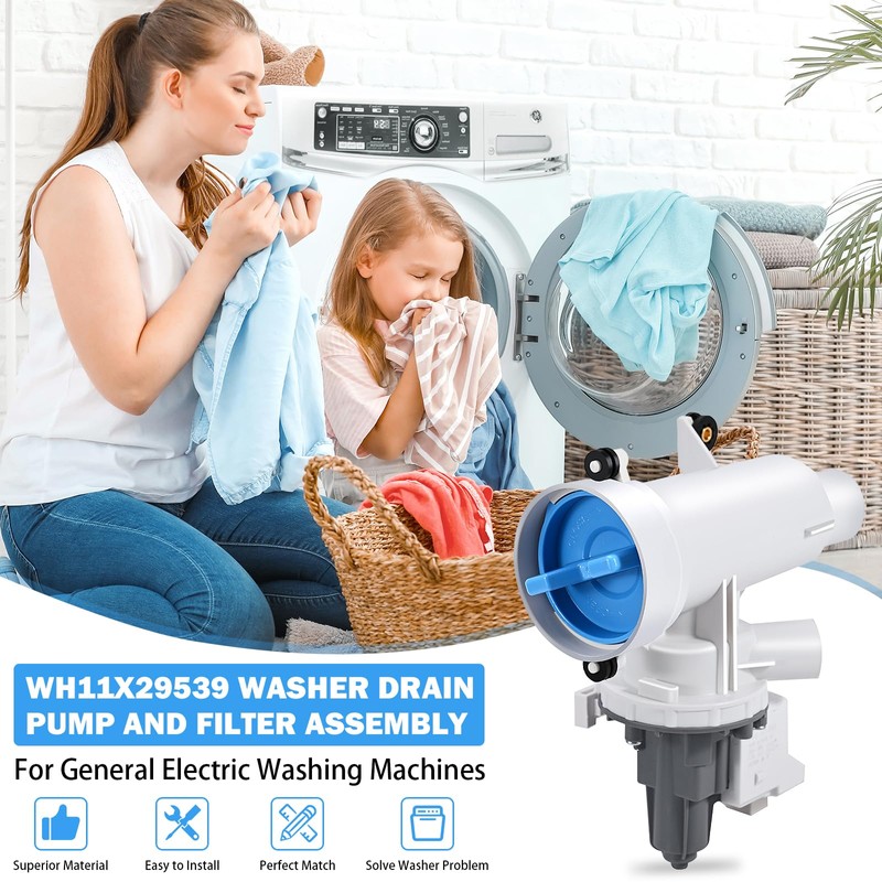 Upgraded WH11X29539 Washer Drain Pump for GE Front Load Washer