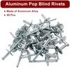 Zorveiio 60 Pcs 3/16" x 5/8" Large Flange Aluminum Blind