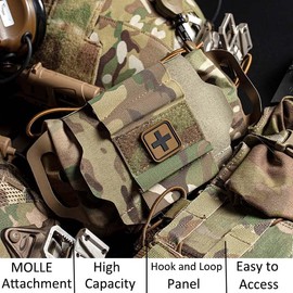 Molle Medical IFAK Pouch First Aid Kit Pack Two-Piece System Medical Roll and Carrier Supply Holder Camo