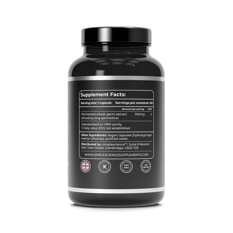 Ultra Pure SPERMIDINE | 60 Servings | 99% Pure Spermidine