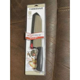 Farberware Edge Keeper 7" Santoku Knife w/ Self Sharpening Sleeve NEW