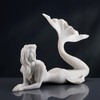 Veronese Design 7 5/8 Inch Mermaid Lying Resin Sculpture Marble