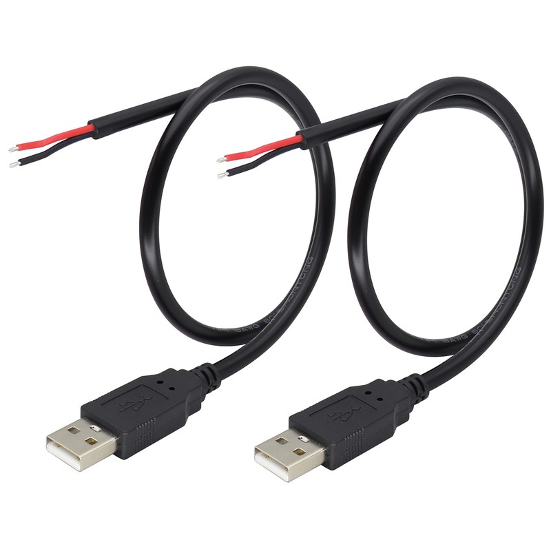 HCFeng 18AWG USB 2.0 Male Plug to 2pin Bare Cable