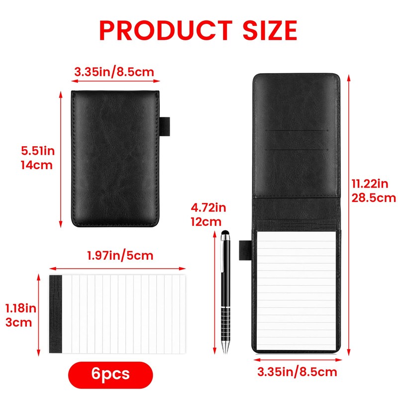 YHTCC 8 Pcs Leather Small Notebook Set With Metal Pen,