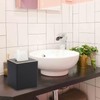 BTSKY Household Square Linen Tissue Box with Decorative Gold Line