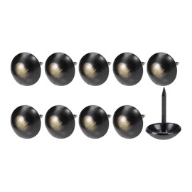 METALLIXITY Upholstery Nail Tacks (11x17x3.5mm) 25Pcs, Iron Round Thumb Push Pins - for House Construction, Home Kitchen Furniture, Black