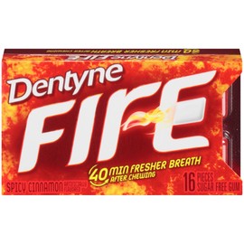 Dentyne Fire Sugar Free Gum Spicy Cinnamon, 16 CT (Pack of 9)