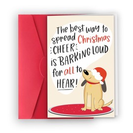 XXDJLP Funny Dog Christmas Card, Cute Christmas Cards Gifts for Dog Lover Owner, Lovely Dog Xmas Card for Women Men, Humor Christmas Card from Dog to Dad Mom, Christmas Card from The Dog