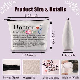 PLITI Doctor Gift for Women Doctor Definition Makeup Bag Doctor Thank You Gift Doctor Graduation Gift Doctor Retirement Gift (Doctor noun U)