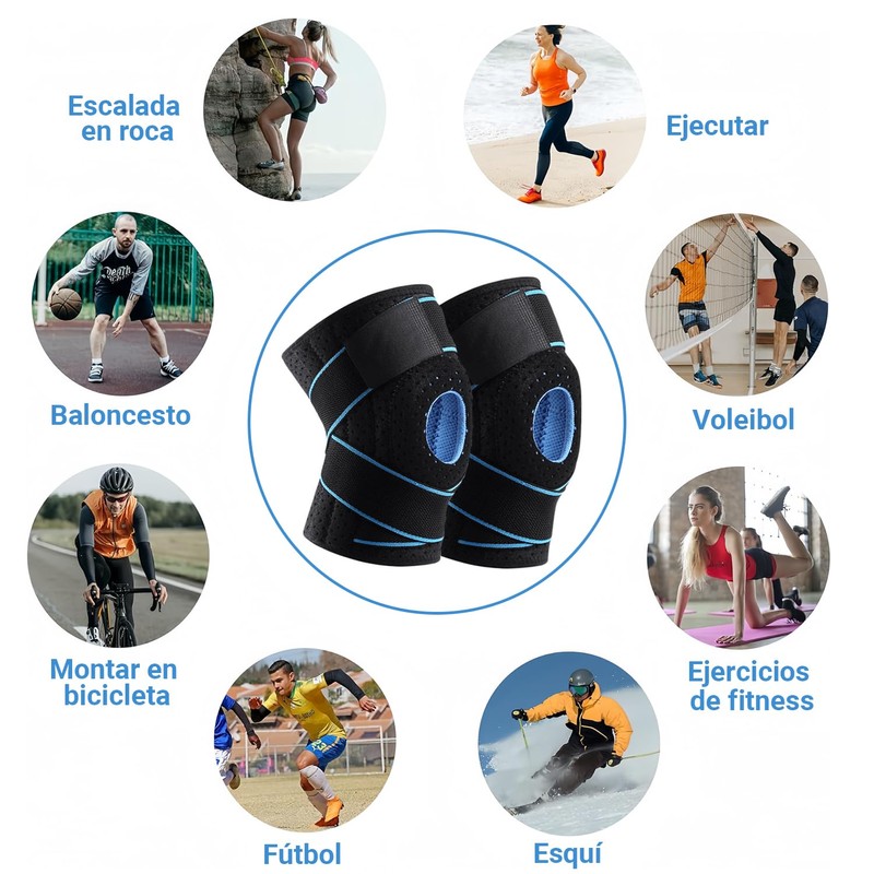 2 Piezas Rodilleras Deportivas El?sticas Ajustables