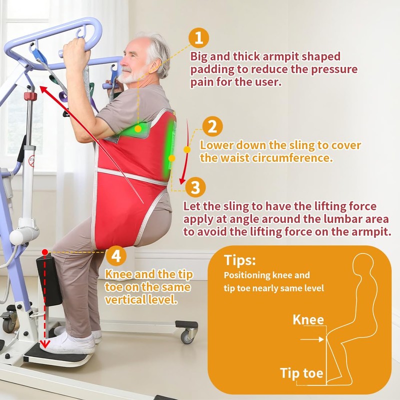 Sit to Stand Lift Sling – Padded Standing Assist with