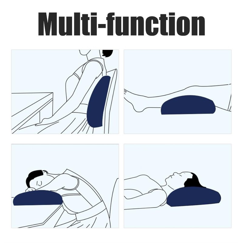 Inflatable Travel Pillow Portable PVC Flocking Head Neck Lumbar Support