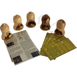 Holy Land Market Wood Ornaments - 3D Nativity Scene Bell Ornaments (2.75" Each).