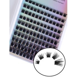 Individuelle Falsche Wimpernverlängerung,3D Flauschige Effect C Curl 200 Pcs Mixed Length Cluster Lashes，DIY Eyelashes Extension，Clear Band KÜnstliche Wimpern (DLC140)