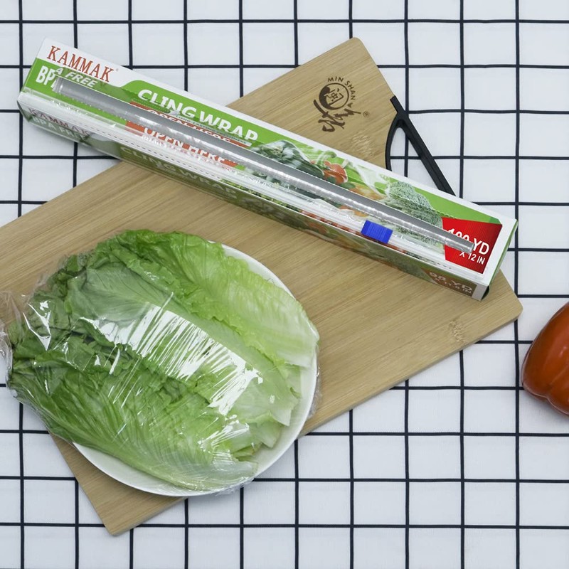 KAMMAK Plastic Wrap with Slide Cutter - 4 Pack 12