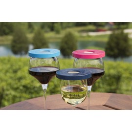 Wine-Tapa Drinking Glass Covers-Keep Bugs Away from Wine Glasses Outdoors-Use as Cover for Coffee Mugs, Soda Cans, and Drinking Glasses, Set of 4 No Spill Drink Covers (Morning Glory)