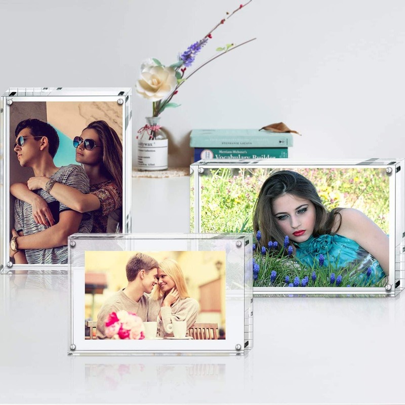 Boxalls Acrylic Magnetic Photo Frame Double Sided Frameless Picture Frame,
