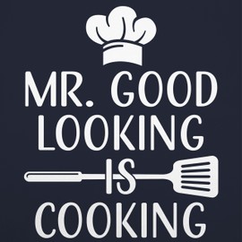 Shirtracer - Children's Apron Children Boys Girls - Cooking Apron - Mr. Good Looking is Cooking - Men's Gifts Christmas Men Gifts Funny Father's Day, 2 Navy Blue