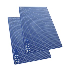 jojofuny 2pcs Double Sided Engraving Mats for DIY Crafts Non Slip Cutting Board for Sewing Paper Cutting and Carving Projects Blue Design