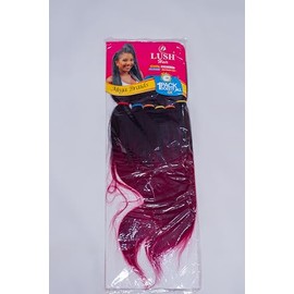 Lush Hair Mega Braid Extensions, 55” Pre-Cut, Pre-Stretched, Synthetic Fiber – Natural Black/Horse Blood #900 – 6 Rolls, Soft & Shiny, Ready for Hot Water Use, 360g