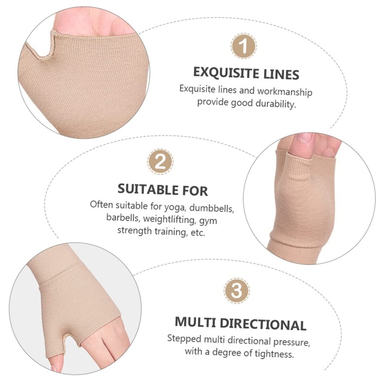 TOVINANNA 1pair Fingerless Compression Gloves Elasticity Pressure Gloves for Enhanced