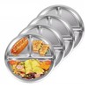 4 Pack Portion Control Plate with 3-Compartment,Unbreakable Portion Plates for
