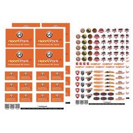 HobbyPark Pre-Cut Sponsor Decals Stickers Sheets & Flag for 1/16 1/18 1/24 RC Crawler, Cars, Trucks, Compatible with TRX4M SCX24 AX24 FCX18 FCX24, Die Cut