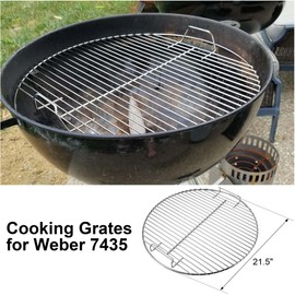 Outapark Grill Grate Replacement Parts for Weber 22'' Kettle Charcoal Grill,22 Inch Charcoal Kettle Accessories for Weber 7435 7441,One-Touch Cleaning System Kit for Weber 7444,Stainless Steel