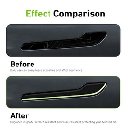 Hugwits 4 PCS Car Door Handle Covers for Model 3/Y, Luminous Door Handle Sticker Wrap Decor, Auto Door Handle Paint Protect Film, Compatible with Model 3/Y 2024-2026 (Luminous Black)