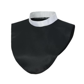 BLESSUME Clergy Shirt Dickey Collar Clerical Priest Shirt Collar Mini Shirt Front Adjust Neckline, Black, One Size