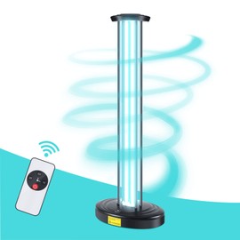 JTAPURE 100W UV Light, Ultraviolet Lamp Purifier for Whole Room & House, Ozone-Free, Home Disinfection Device with 3-Gear Timer Remote Control, UVC Lights, Purification for Bathroom, Toilet, Office