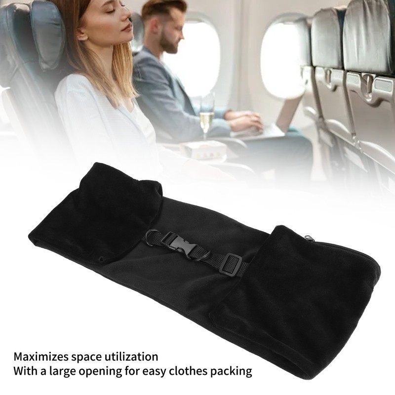 2 Pack Stuffable Travel Pillow Soft Velvet Fillable Airplane Neck