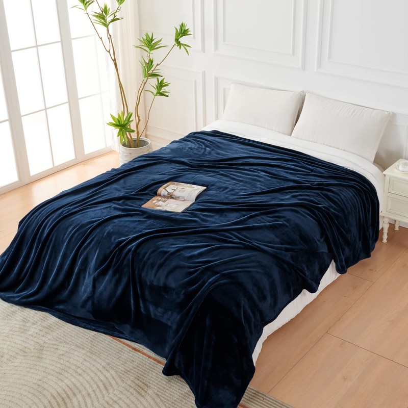 LINENOVA Fleece Throw Blanket for Couch, Sofa, Bed, Soft Lightweight