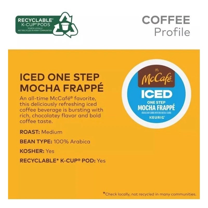 +ONE McCafe, ICED One Step Mocha Frappe K-Cup Coffee Pods,